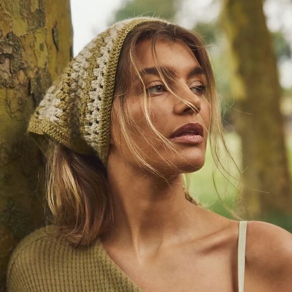 Free People Star Of The Show Crochet Hair Scarf - Picture 1 of 5